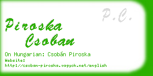 piroska csoban business card